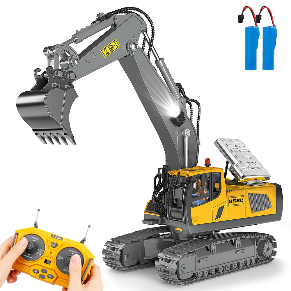 BEWEAI RC Excavator 11-Channel for precise, realistic construction play indoors and outdoors.