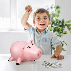 BewthU Hamm piggy bank thick plastic construction, durable and unbreakable.