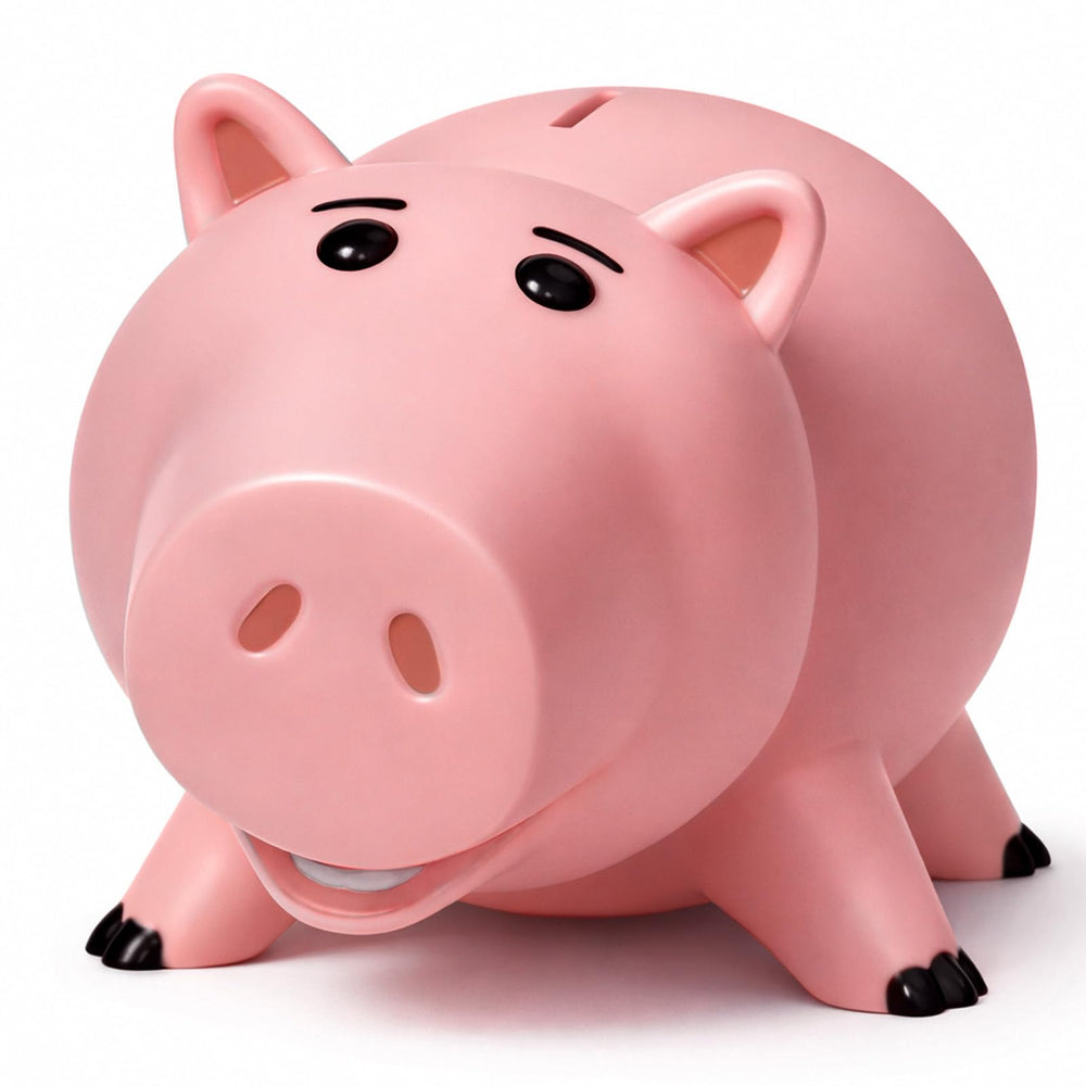BewthU Hamm piggy bank pink front view, ideal for teaching kids to save.
