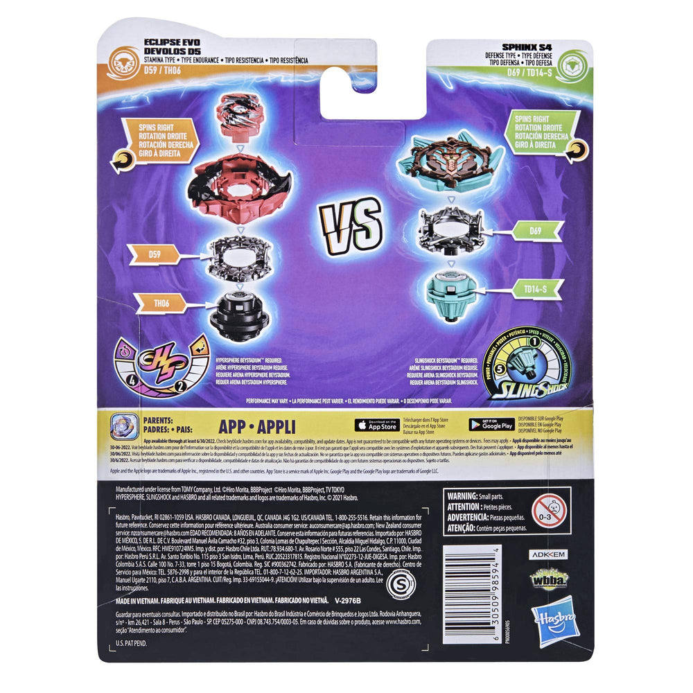 Dual Collection Pack components enable customizable Beyblade Burst battles.