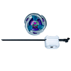 Beystadium compatibility image featuring Beyblade X tops in action-ready pose