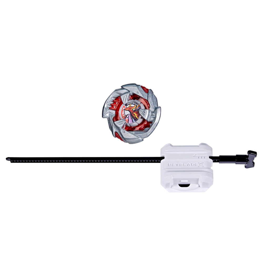 Beyblade X launcher shown with quick-assembly features for fast setup.