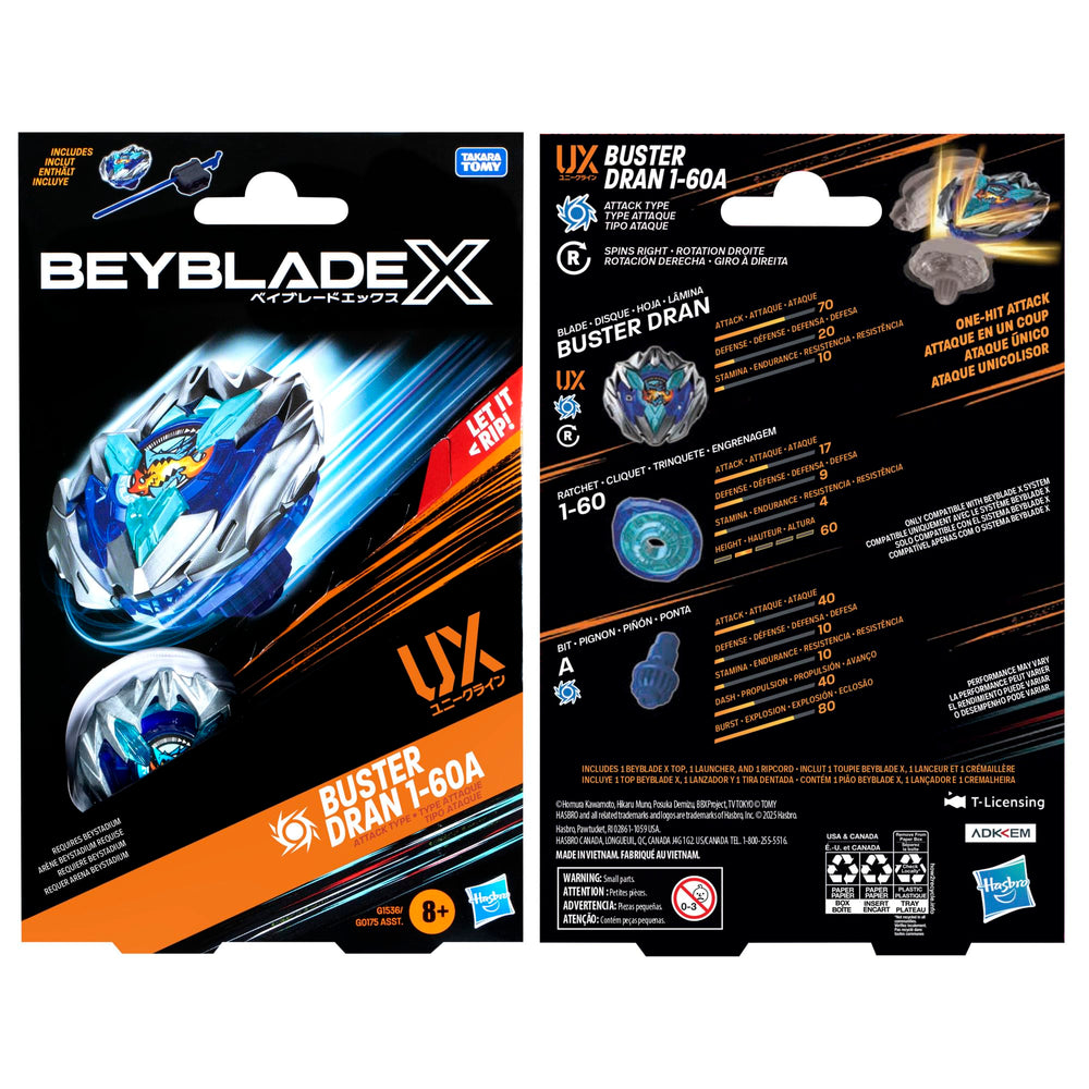 Beyblade X one-hit knockout attack blade in action