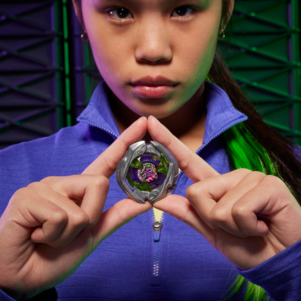 Beyblade X X-Celerator acceleration system depicted, supports faster dashes.