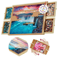 Beyond Innoventions 1000-piece puzzle board top view offers a wide workspace for large puzzles.