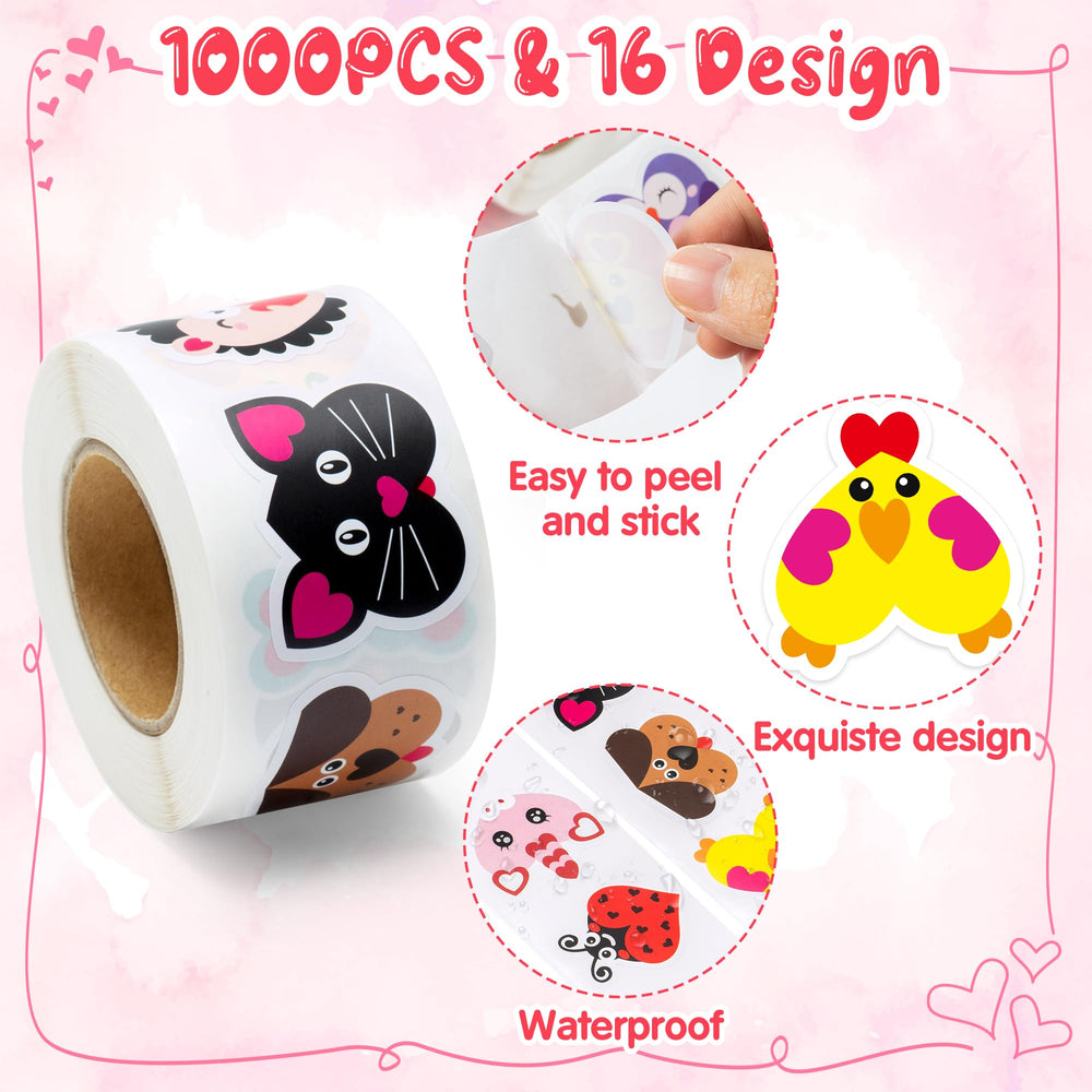 BeYumi animal-pattern heart stickers collection 1 adds cute accents to gifts.