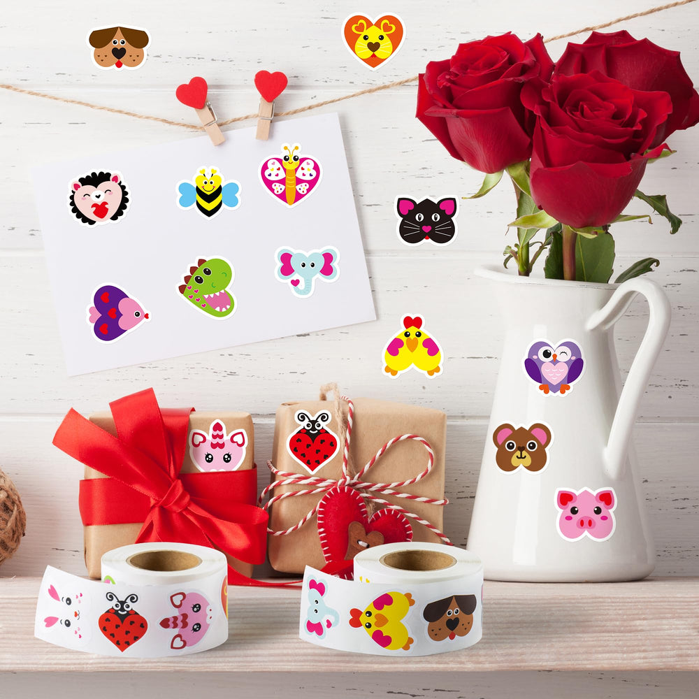 BeYumi animal-pattern heart stickers collection 2 enhances party decor.