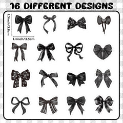 BeYumi black bow decal enhances scrapbooks with durable, smudge-resistant detail.