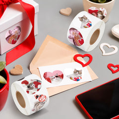 BeYumi cat sticker used to decorate a greeting card