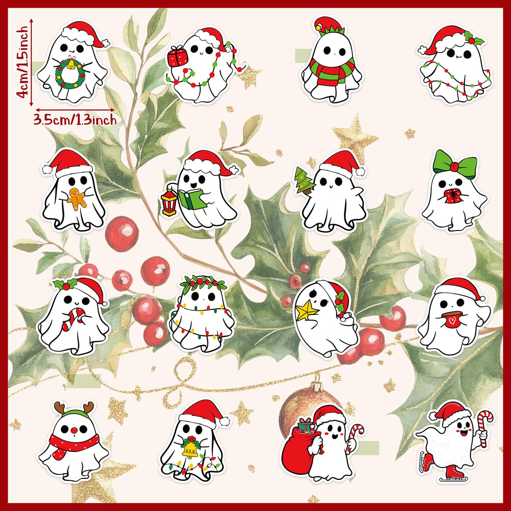 BeYumi Christmas ghost stickers roll 2 featuring cute boos for holiday decorations.