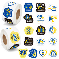 BeYumi blue yellow ribbon sticker on two roll pack for campaigns