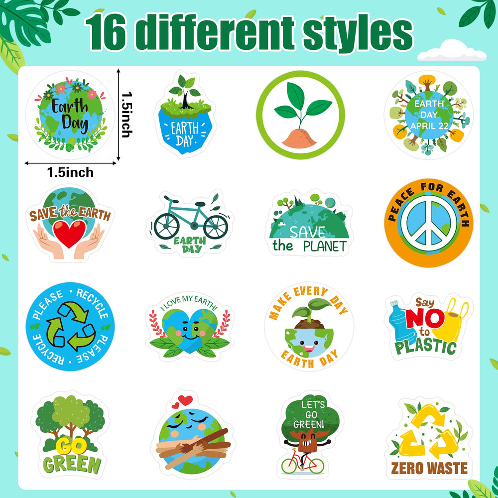 BeYumi Earth Day stickers closeup eco-ink highlights durable, waterproof surface compatibility