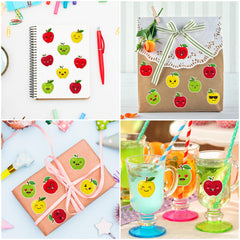 BeYumi easy-peel adhesive apple stickers stay in place during activities