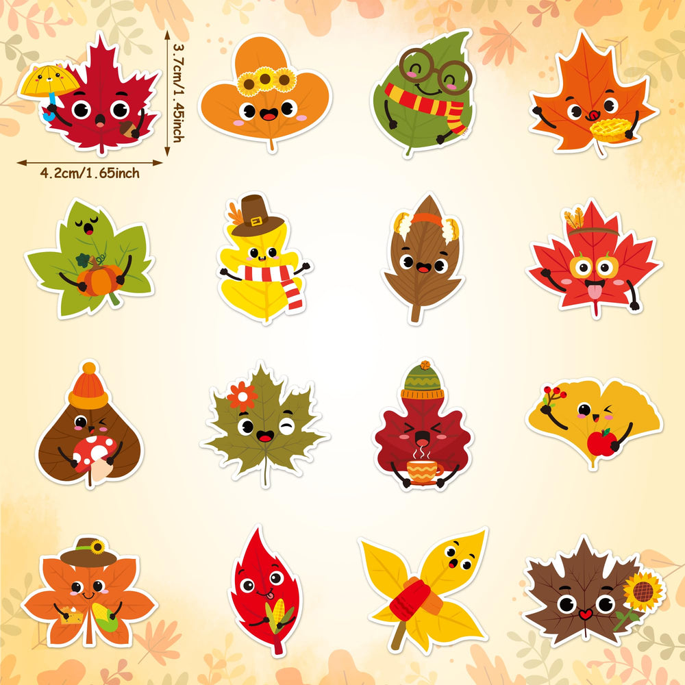 BeYumi Fall Maple Leaves Sticker Roll 2: easy-peel adhesive for classroom rewards