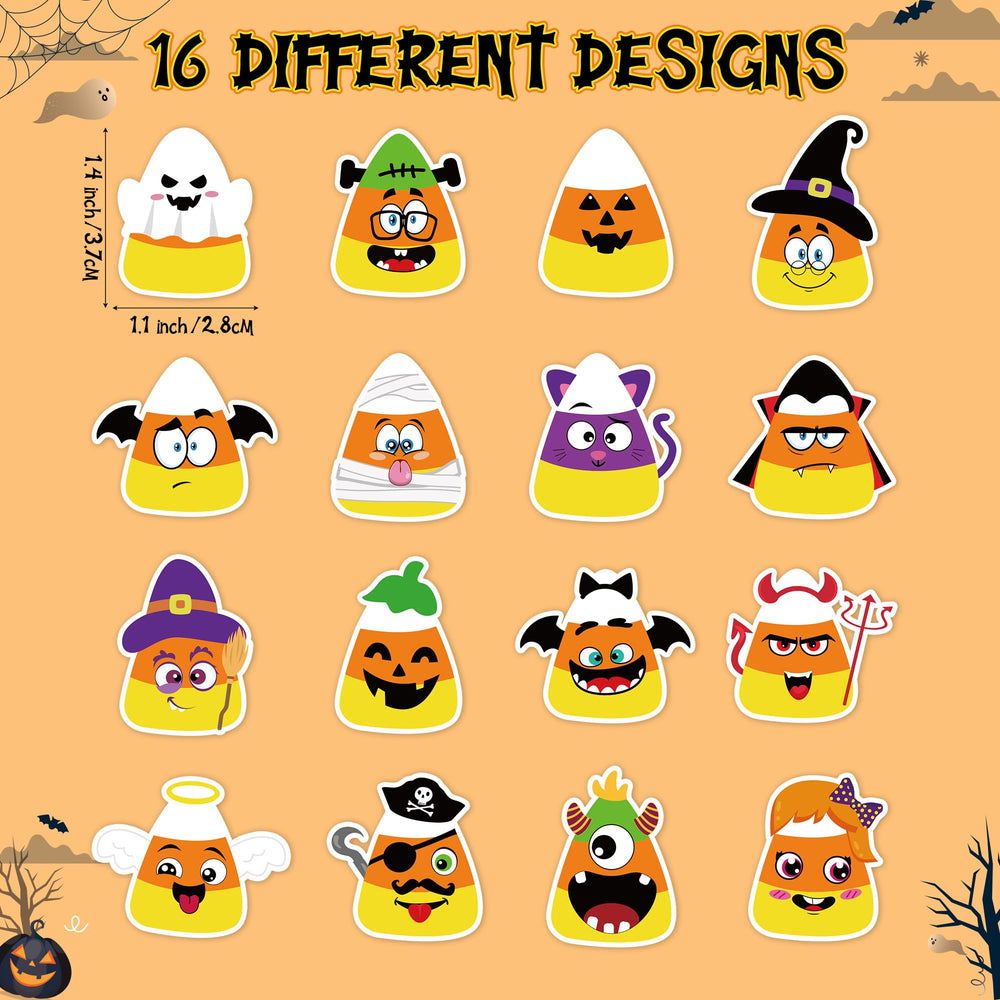 BeYumi Halloween candy corn stickers roll 2—bold color blocks for crafts and decorations.
