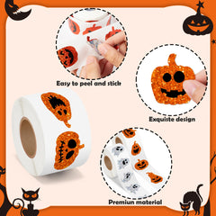 BeYumi laser-design pumpkin sticker on water bottle with durable shine