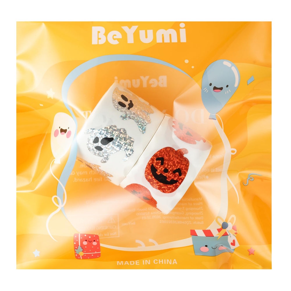 BeYumi Halloween sticker set shown with 16 shapes for party decor