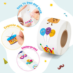 BeYumi waterproof vinyl Purim stickers endure on bottles and notebooks.