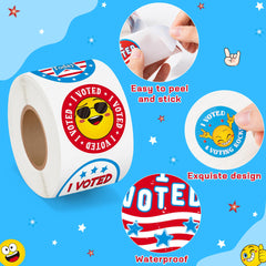 BeYumi I Voted Today stickers with emojis boost attendee engagement.