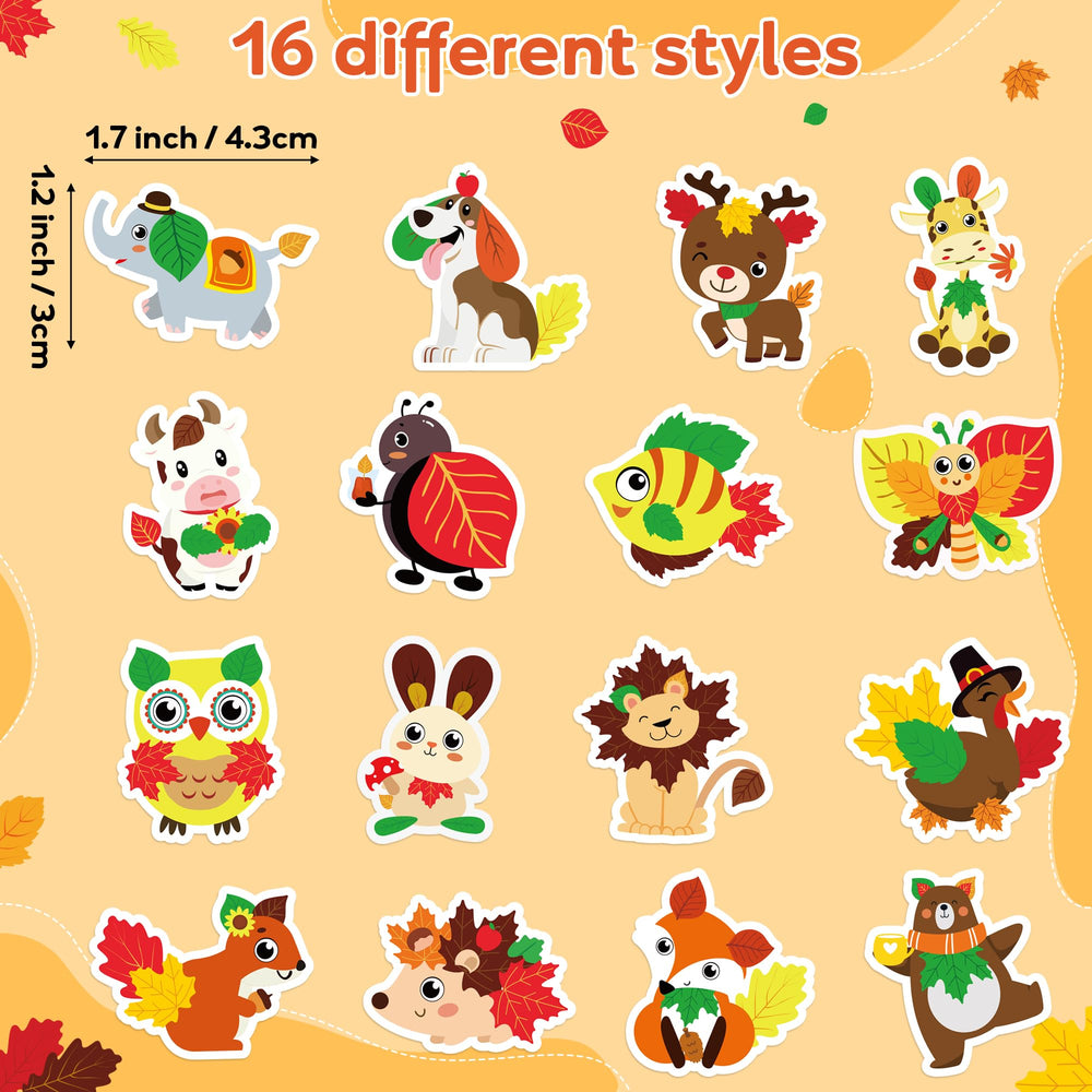 BeYumi Maple Leaves Animals Stickers roll 2 – 16 patterns for fall classroom activities