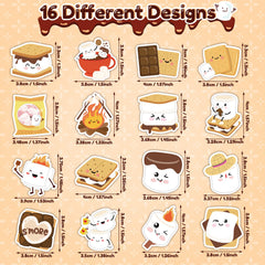 BeYumi Marshmallow sticker patterns variety for crafts and gifts