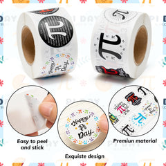 BeYumi Pi Day stickers roll 03 math themed envelopes and gifts accents.