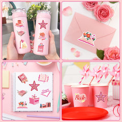 BeYumi pink bookish sticker roll on envelopes adds fun personalization.