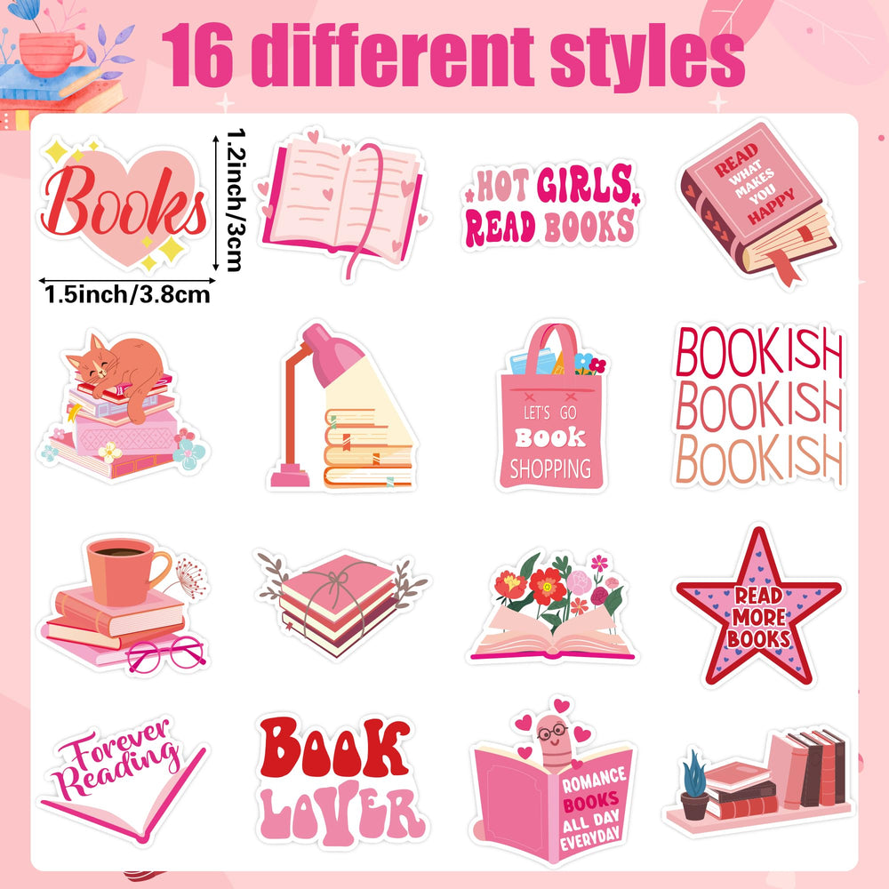 BeYumi pink bookish sticker roll on water bottle adds durability and flair.
