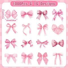 BeYumi Pink Bows close-up showing 16 patterns for creative DIY projects
