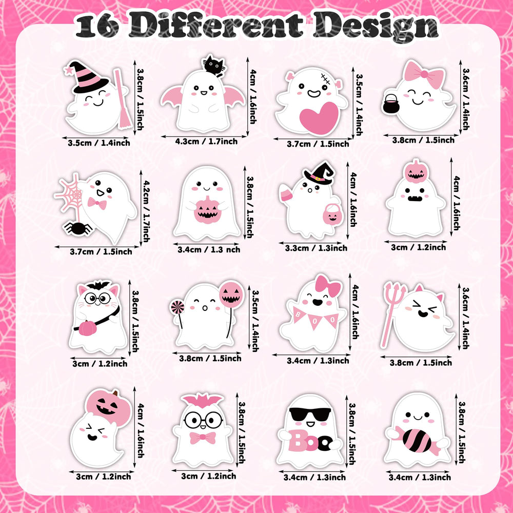 BeYumi pink ghost sticker designs provide cute Halloween accents