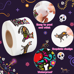 BeYumi Skeleton Cat Roll Stickers on goodie bags add whimsy to events.