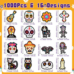 BeYumi sugar skull decals on water bottle for Halloween party