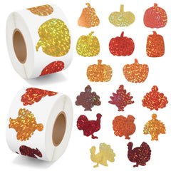 BeYumi Thanksgiving pumpkin-turkey stickers on roll for vibrant classroom crafts