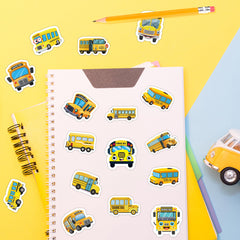 BeYumi school bus sticker roll on luggage aids organization