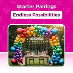 Bezente balloon display setup with mixed chrome colors