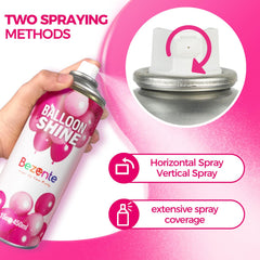 Bezente Balloon Shine Spray indoors, delivering non-slip, durable gloss for elegant balloon decor.
