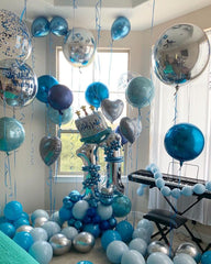 Bezente blue ribbon ties the kit together for polished balloon arches.
