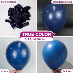 Bezente giant navy-blue balloon close-up showing premium latex finish.