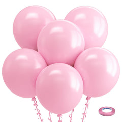 Bezente pastel pink balloons, 18-inch set for festive decor with durable latex.