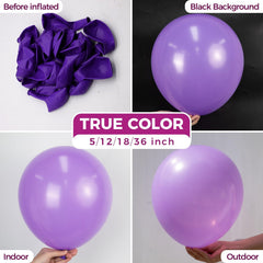 Bezente purple balloon with ribbon for quick setup