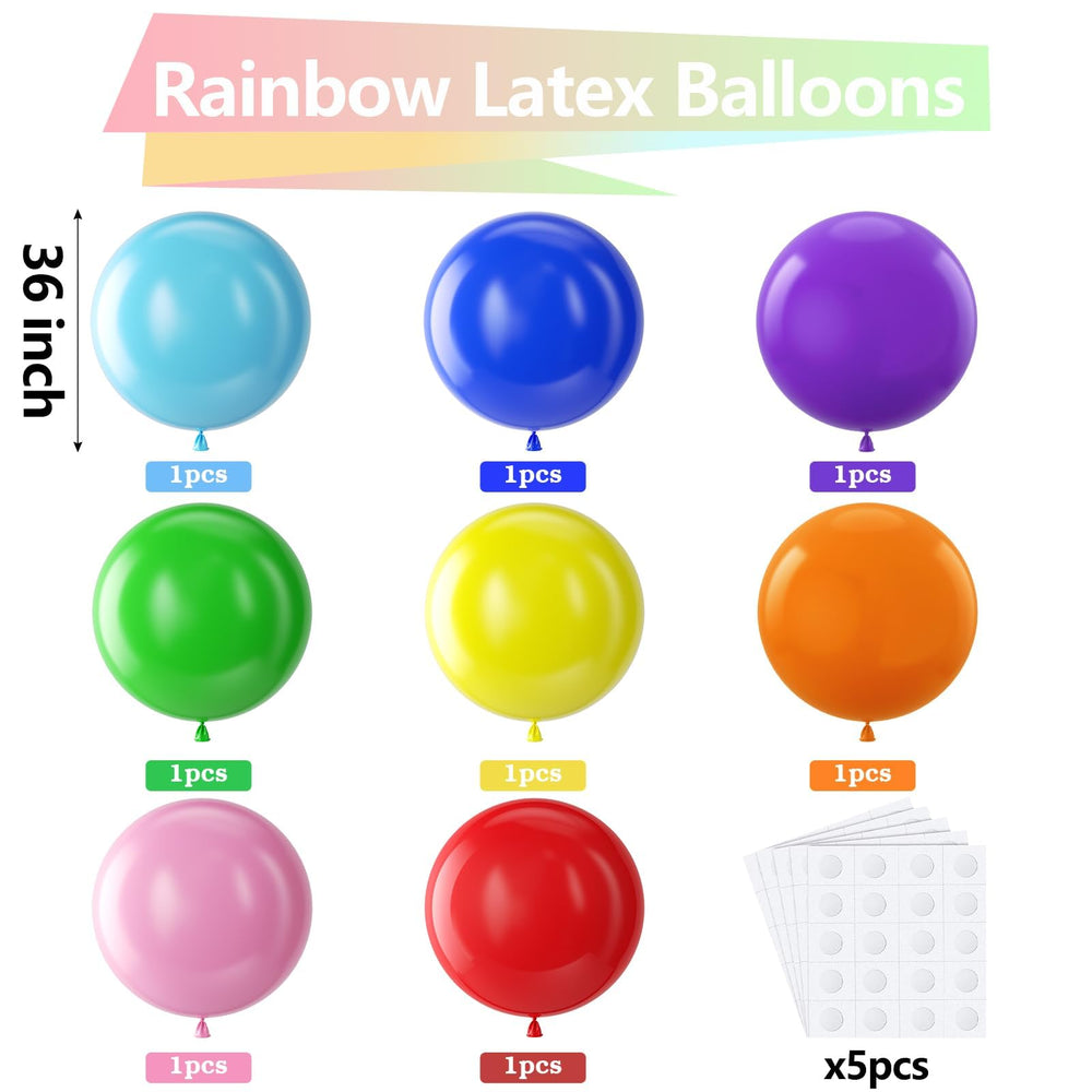 Bezente 8-pack rainbow balloons deliver dramatic color for celebrations.