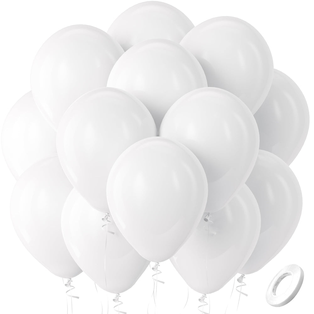 Bezente white 12-inch balloons for weddings and celebrations