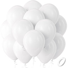 Bezente white 12-inch balloons for weddings and celebrations