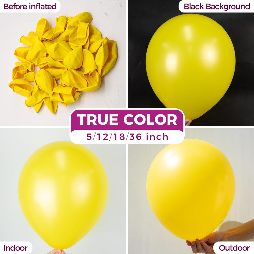 Bezente yellow giant balloon surface close-up showing smooth latex and premium quality.