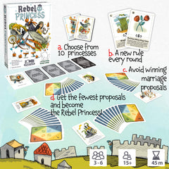 Bezier Games Rebel Princess queen powers introduce dynamic twists for strategy.