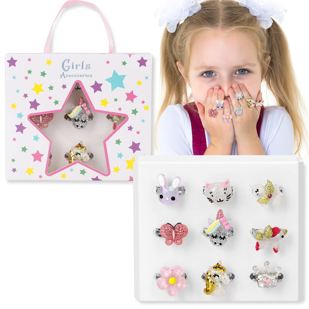 BGSHEMNI unicorn ring for kids, colorful design fosters imaginative play and dress-up.
