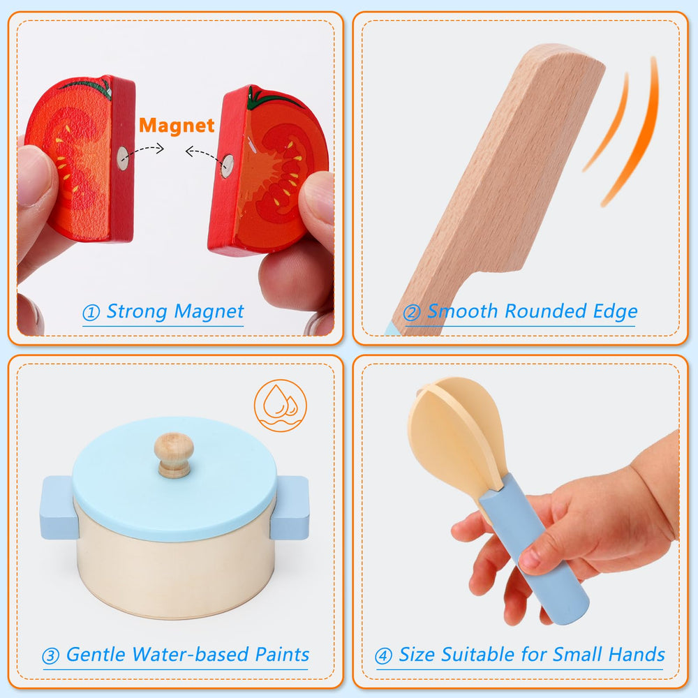BGdoyz Durable wooden design withstands enthusiastic pretend play sessions.