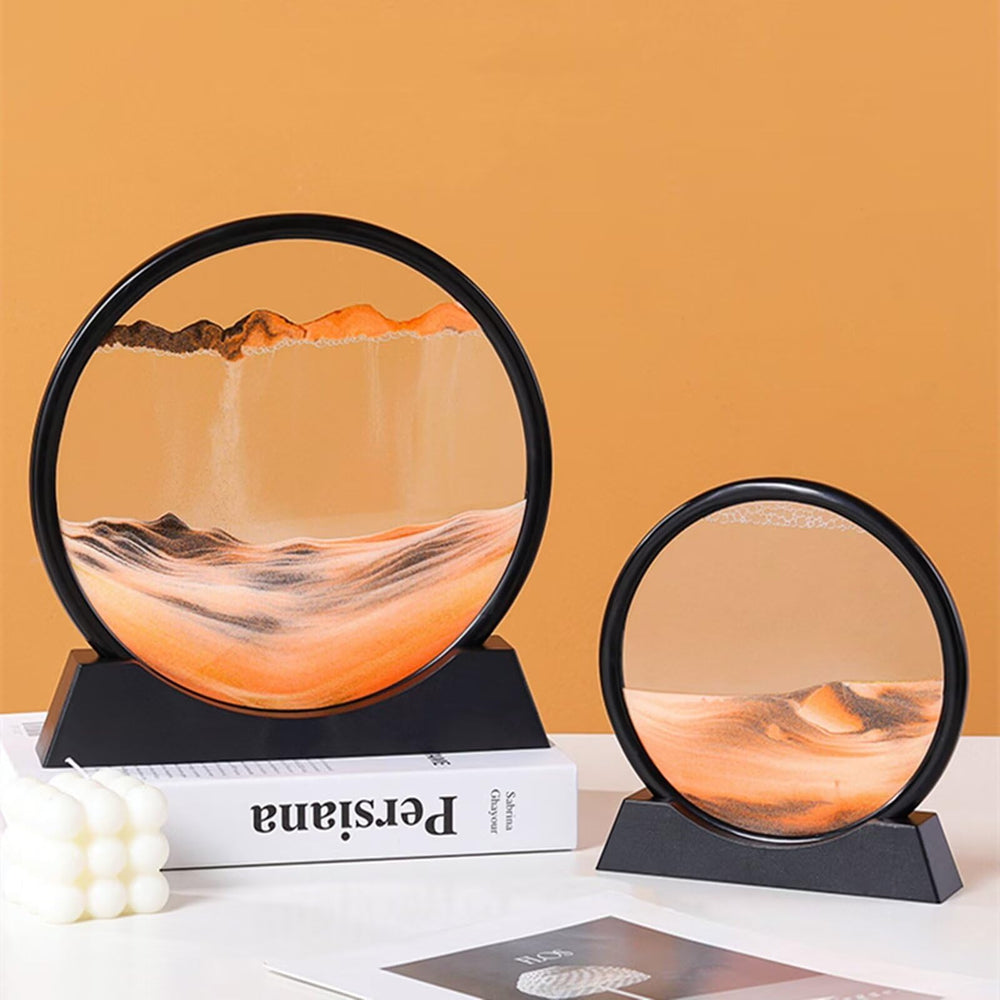BGFJYUK Moving Sand Art Orange 12inch: vivid 3D layers in a bright orange display.