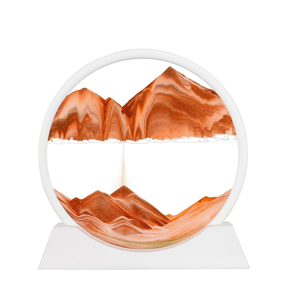 BGFJYUK moving sand art picture with round glass frame delivers calming desk visuals