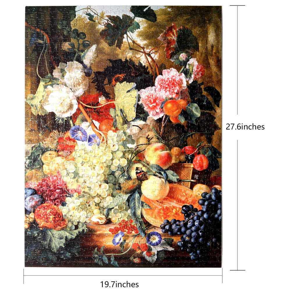 Bgraamiens Fruit Feast puzzle close-up of pieces reveals color-rich textures for immersive solving